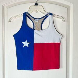 Vintage Texas flag cropped racerback workout tank by BOA
